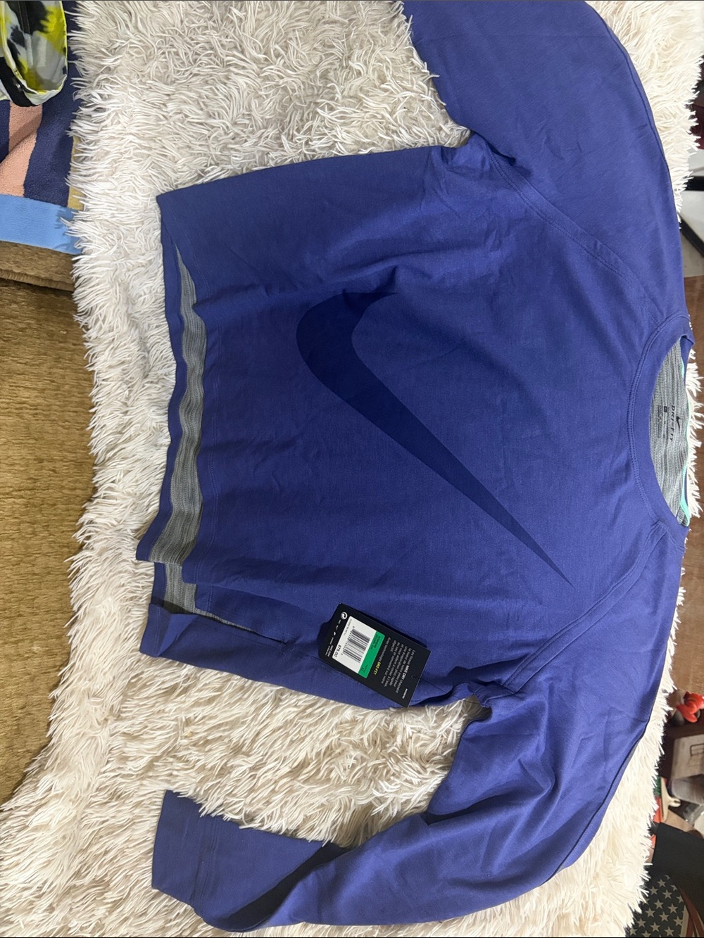 Nike Blue Crewneck Sweatshirt with Dark Swoosh